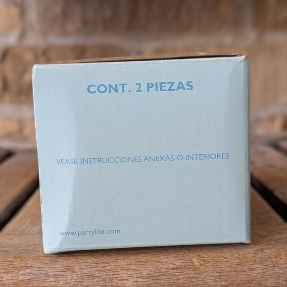 Partylite Herbal Spring Etched Votive Holder Pair Retired NIB P8469 - Picture 8 of 10